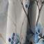 Rideau occultant à motif floral bleu et gris - 1 panneau-107808725