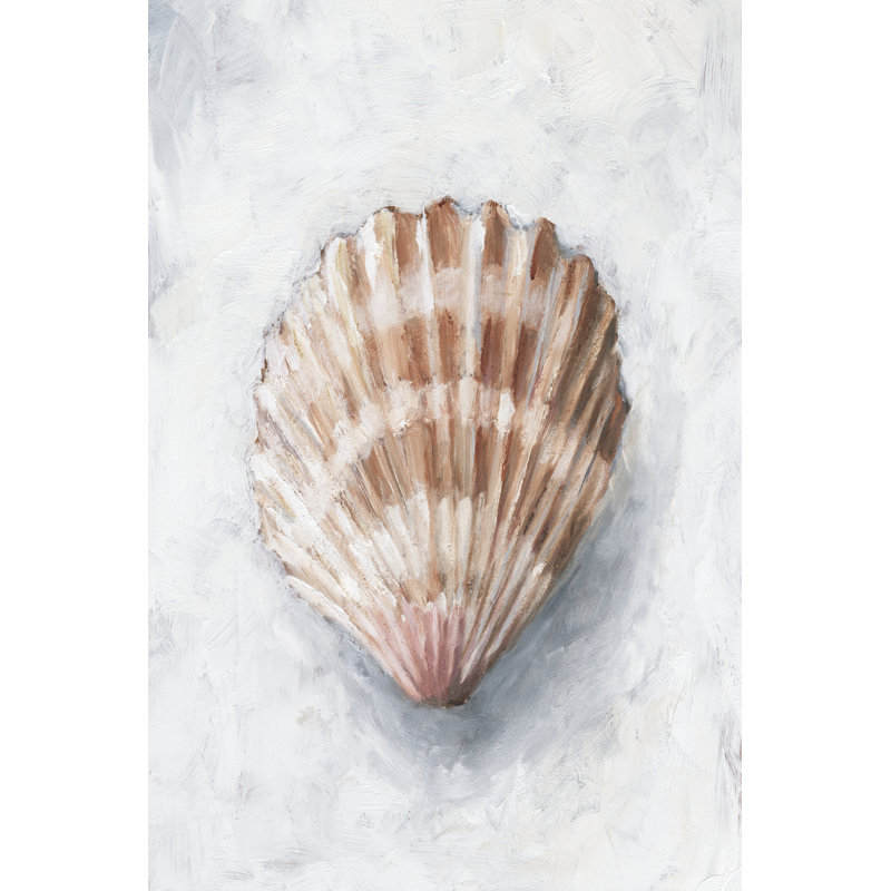 «White Shell Study IV» par Ethan Harper - peinture sur toile tendue, H 48 po x l 32 po