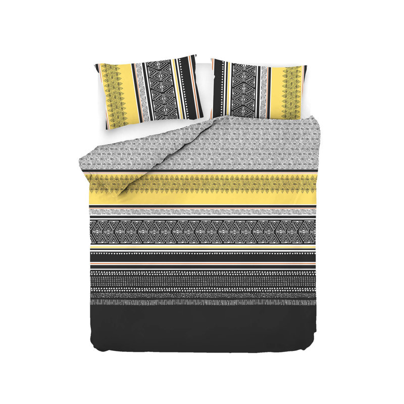 Bontemps Yellow/Grey 142 TC, 200 x 220 cm - 2 Pillowcases 50 x 70 cm