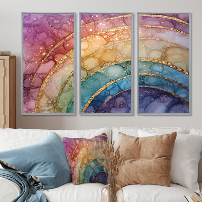 Radiant Cascade Of Rainbow I - Rainbow Wall Art Print Set
