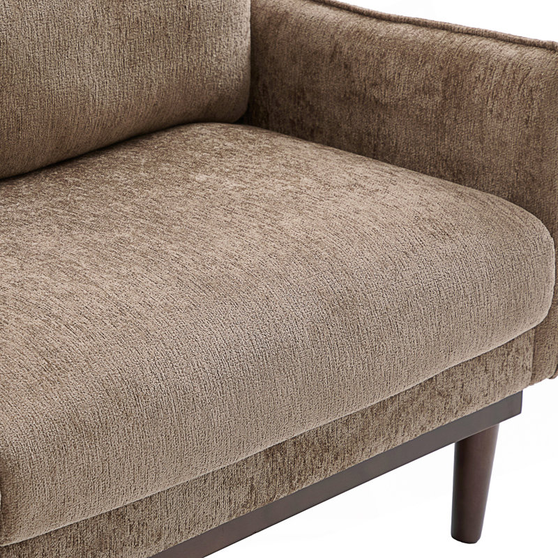 Canapé à deux places de style moderne, Chenille brun