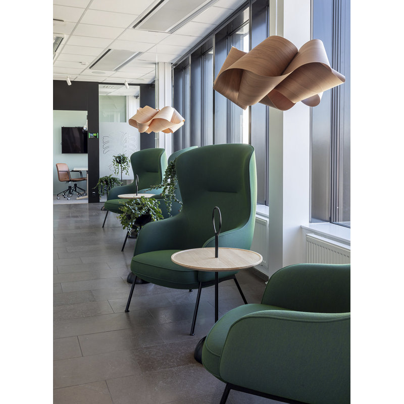 Swirl 1 - Light Pendant, Matte White, Natural Cherry, E26