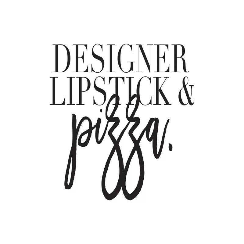 Designer Lipstick And Pizza by Honeymoon Hotel - Wrapped Canvas Print, 30.48 cm H x 30.48 cm W
