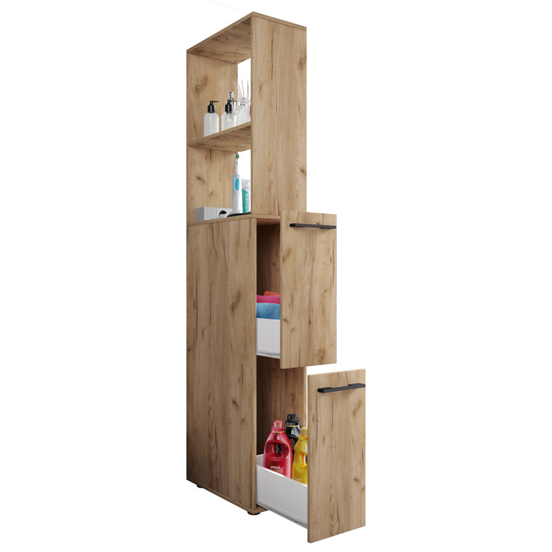 Rainna Bathroom Cabinet, Honey oak