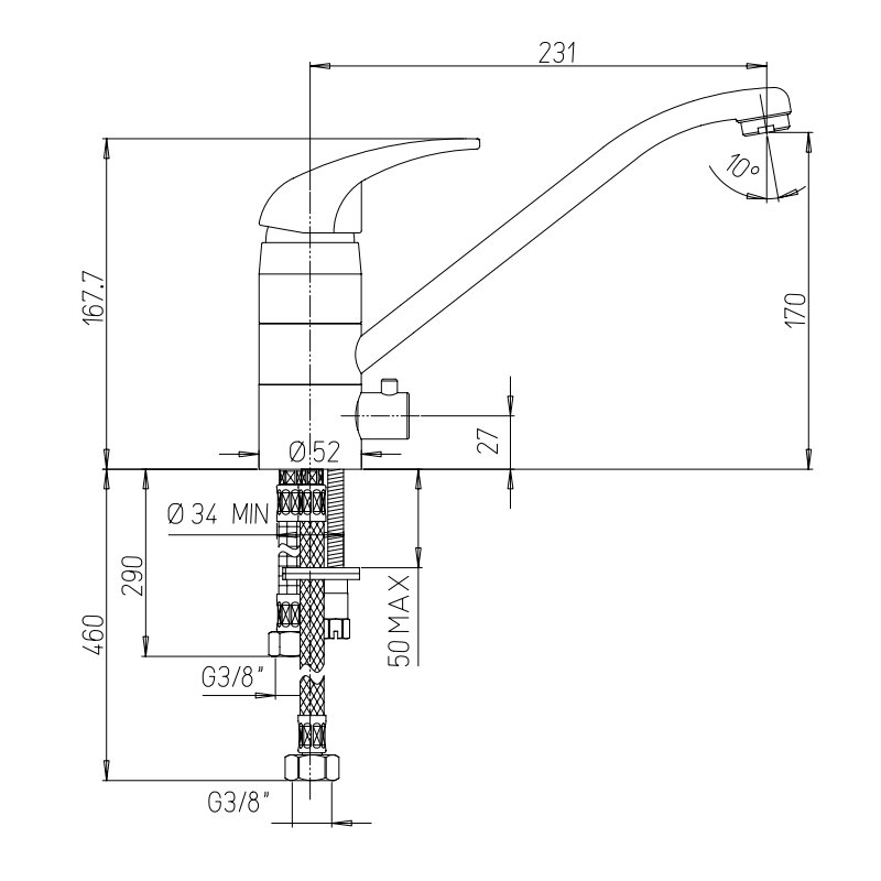 Piralla Creta Kitchen Faucet