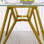 Table de salle à manger 70,9 "en verre trempé moderne avec pieds en métal doré