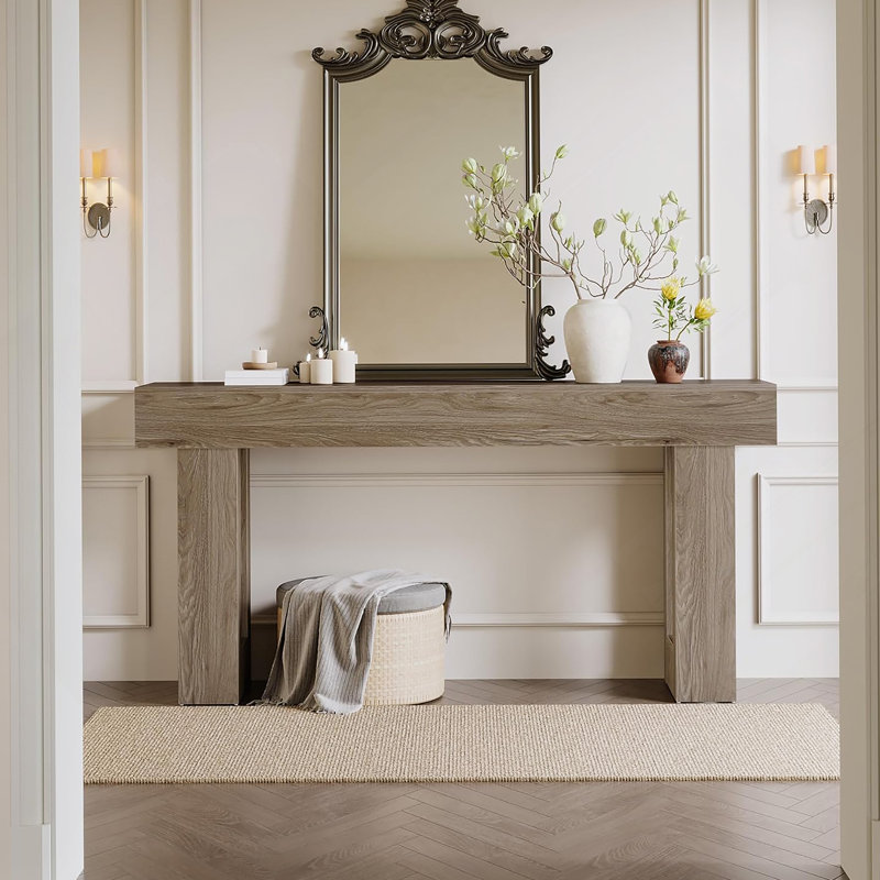 Console 63 pouces Farmhouse Console, Gris