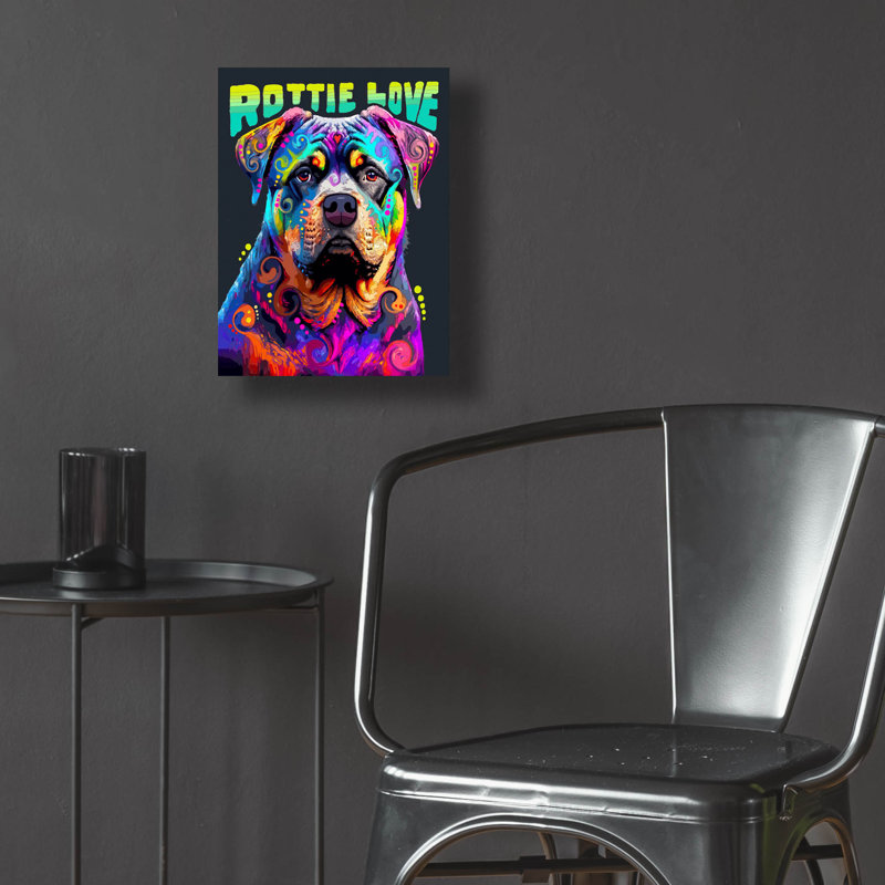 «Rottie Love» par Dean Russo, H 16 po x l 12 po x P 0,13 po