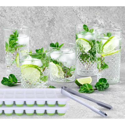 Silicone 56 Pcs Ice Cube Tray With Lid And Bin, 4-Pack Ice Trays For Freezer, Large Bin & Lid Cover, 4 Stackable Ice Cube Trays For Freezer, Tongs & I -  Mint Pantry®, 465E8F5F5CAA4746A0E6B9B6A83040C2