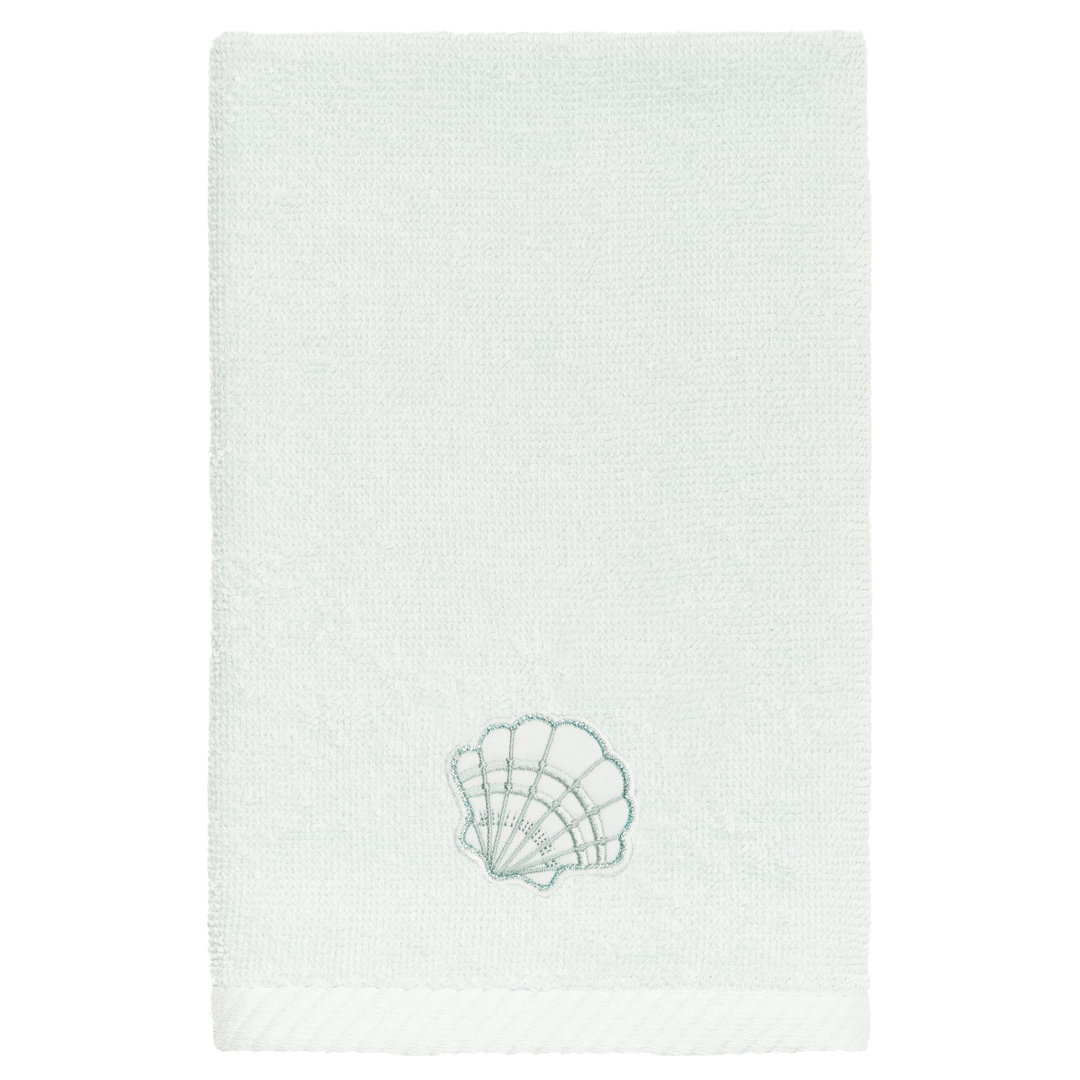 SHELL ROW 2PC Embellished Fingertip Towel Set 100% Turkish Cotton Fingertip Towel (Set of 2) Linum Home Textiles 