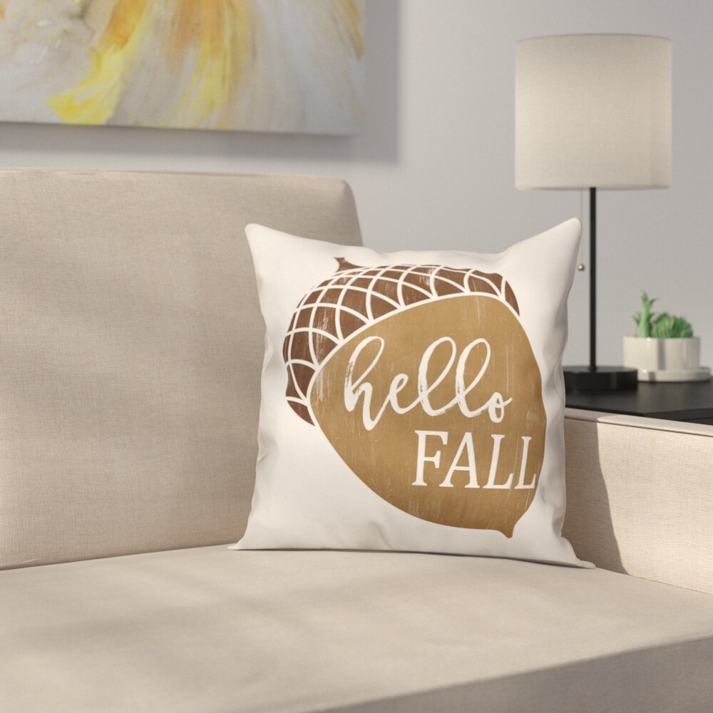 The Holiday Aisle Hello Fall Chevron Outdoor Pillow Cover