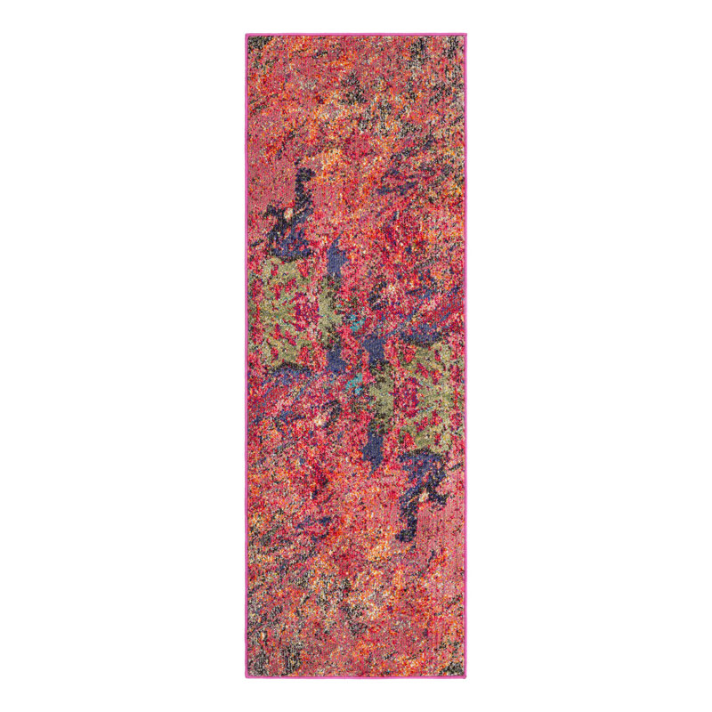 Ansela Washable Abstract Indoor Rug, Runner 2' x 6'