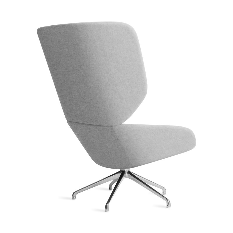 Heads Up Swivel Lounge Chair, Light Gray Wool