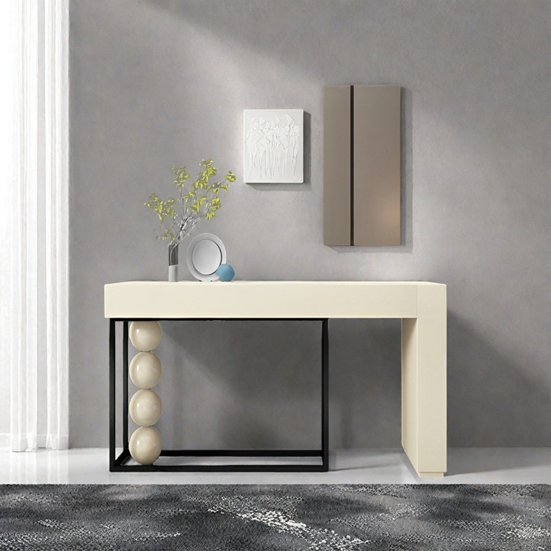 Console Modern Minimalist Art, Kaki, Noir / kaki, H 35,43 po x l 47,24 po x P 15,75 po