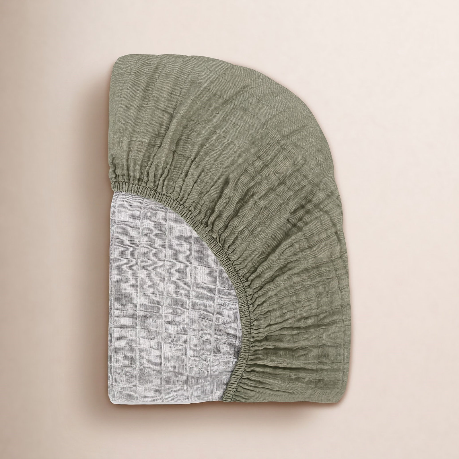 Matcha Muslin Midi Crib Sheet