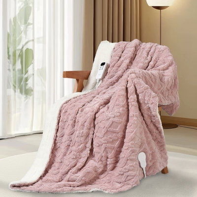 Heated Throw Blanket,Soft Silky Plush Electric Blanket with 6 Heating Levels and 4 Timer,ETL Certified, Machine Washable,OverHeat Protection