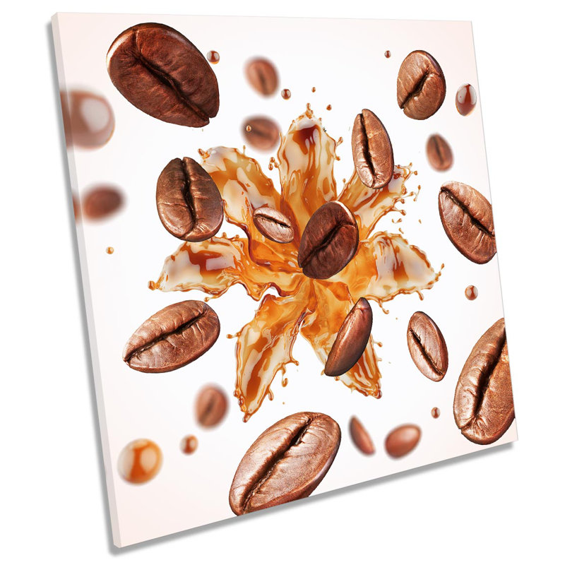 Coffee Bean Explosion - Wrapped Canvas Print, 91.4cm H x 91.4cm W x 4cm D