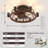 20.5" 6-Light Walnut Brown Wood Flush Mount Ceiling Fan Light with 6-Speed Remote Control, Reversible DC Motor, Timer