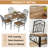 5 Piece Vintage Dining Table Set with 4 Chairs for Small Spaces