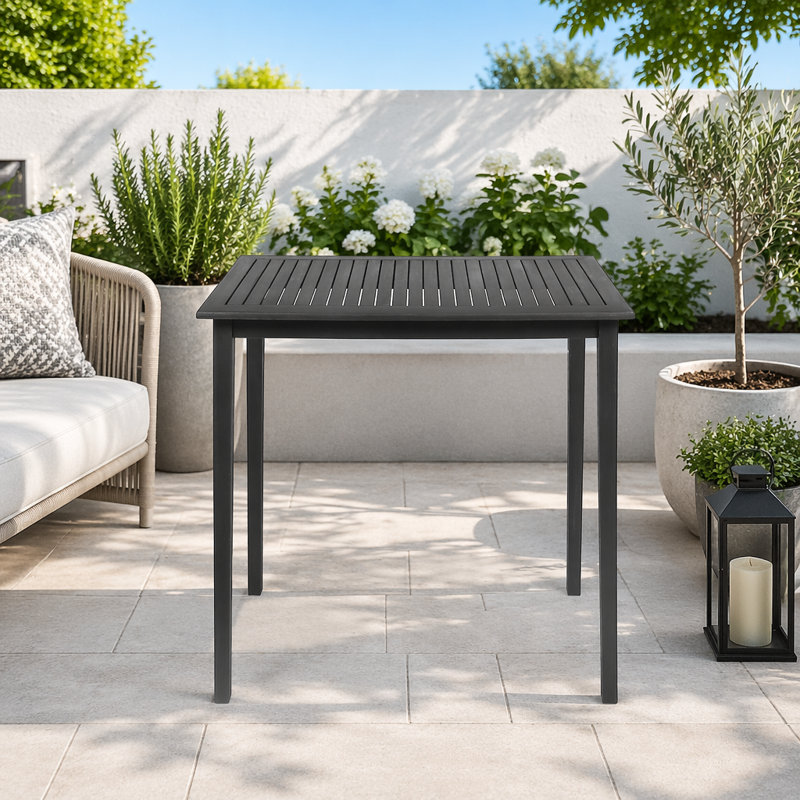 Table de bar d'extérieur minimaliste en bois d'acacia, Dark Grey