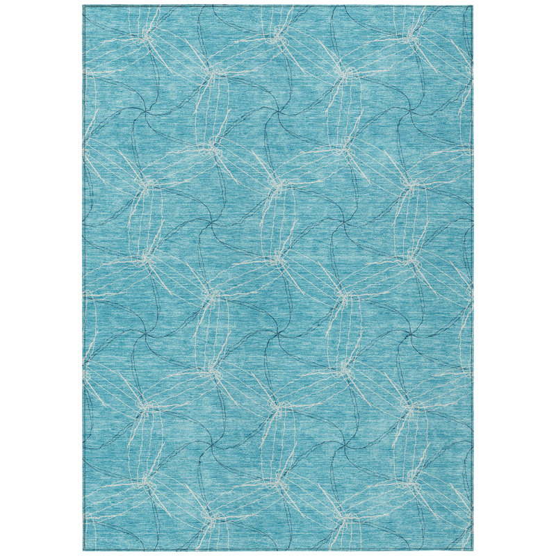 Aquaisha Flatweave Geometric Indoor / Outdoor Rug, Rectangle 5' x 7'6"
