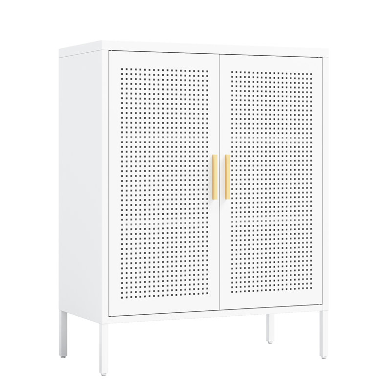 Armoire en métal blanc avec 2 portes et tablettes réglables, acier laminé à froid, cadre robuste, chaque tablette peut contenir 180 livres, pour armoire de rangement pour la salle de sport, couleur, serrure de haute qualité, design,