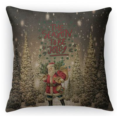 Jolly Cotton Blend Outdoor Reversible Throw Pillow