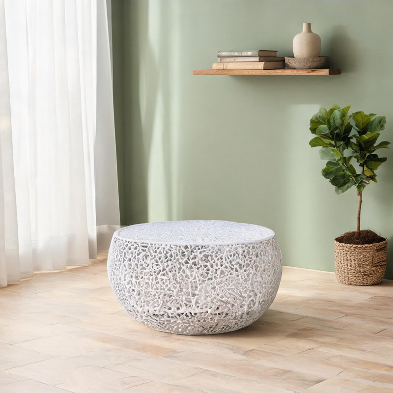 Table basse ronde blanche