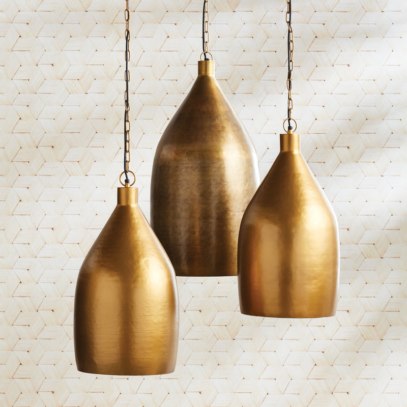1 - Light Pendant, Gold, 28.5'' H X 13'' W X 13'' D 