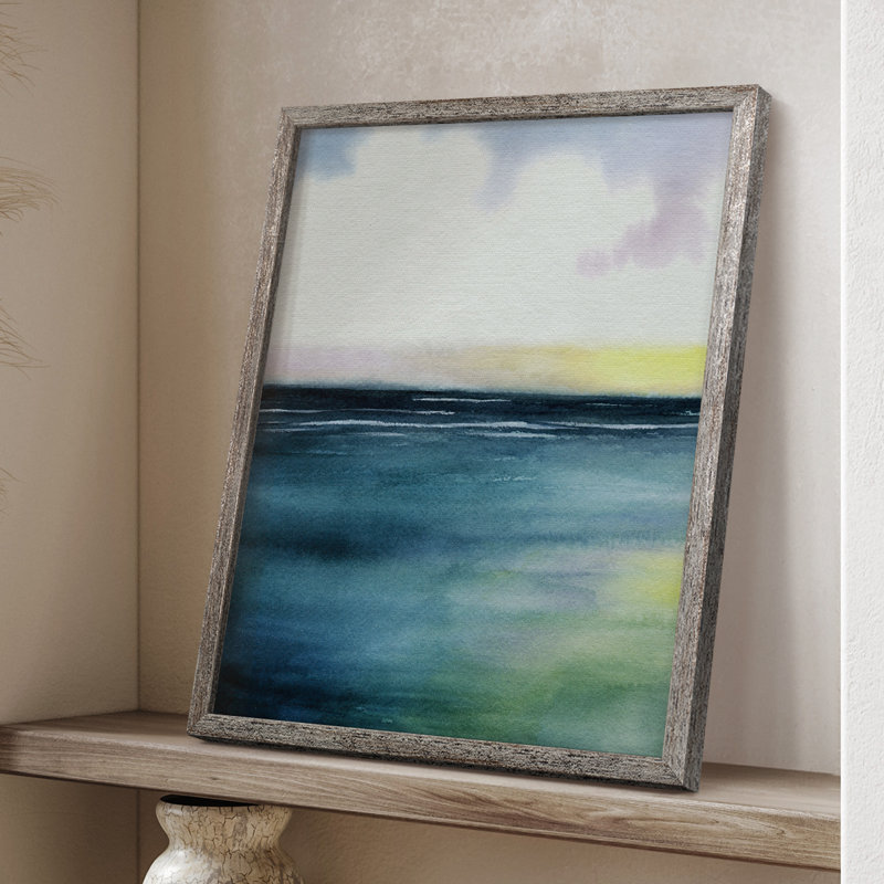«Sherbet Sunset Diptych I», reproduction encadrée - bois massif, H 11 po x l 9 po