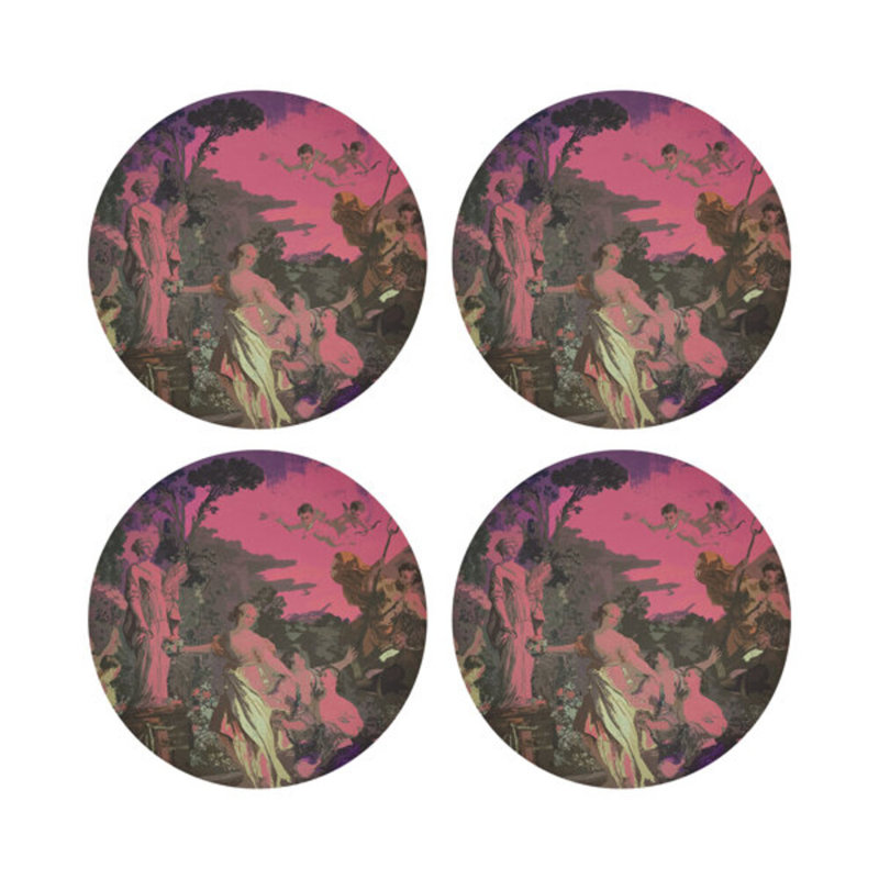Cyprus Picnic Pebble 16" Vinyl Placemat, Pink