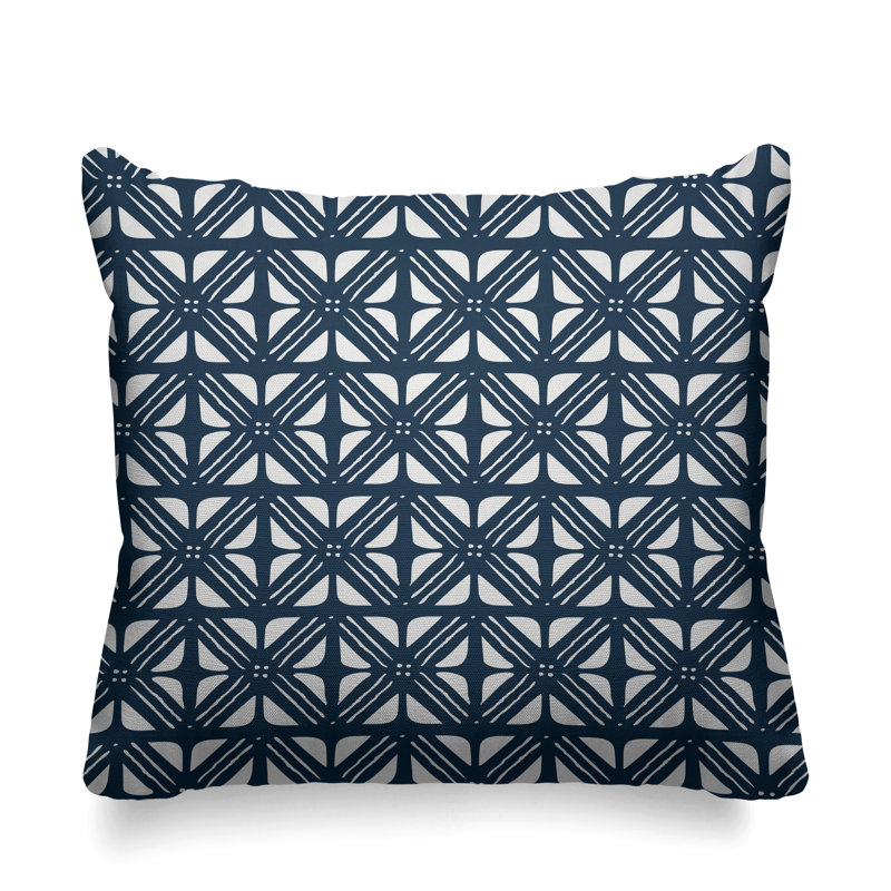 Housse de coussin d'extérieur carré et insert, 17 po x 17 po, Bleu marine, Carré