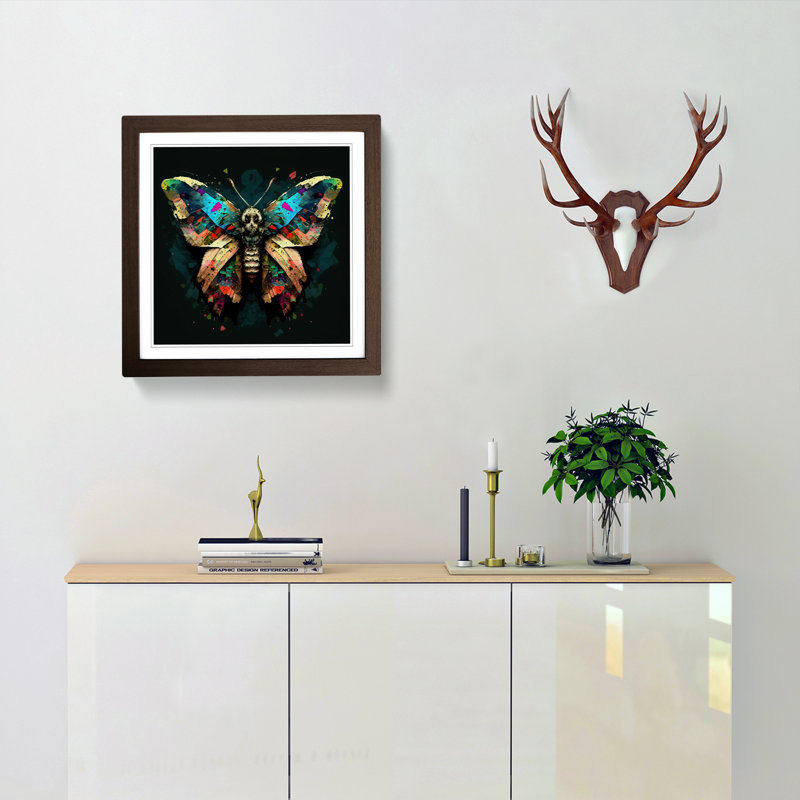 Moth Pop Art - Framed Print, Walnut