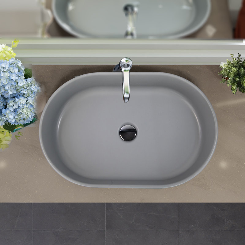 Regatta 23.75'' L Bathroom Sink, Matte Concrete