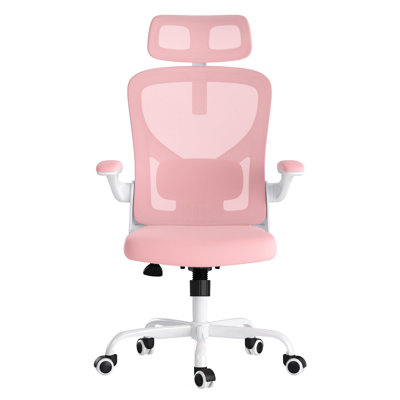 High-back computer chair with armrests, headrest and adjustable lumbar support by Ivy Bronx