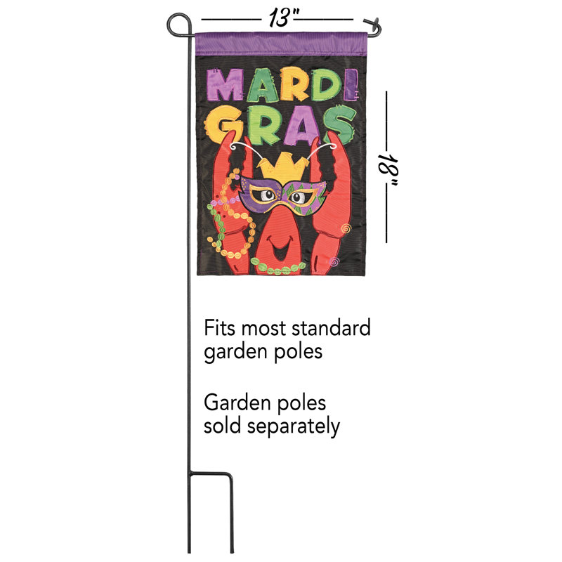 Drapeau en polyester 2 faces Mardi Gras, 18 x 13