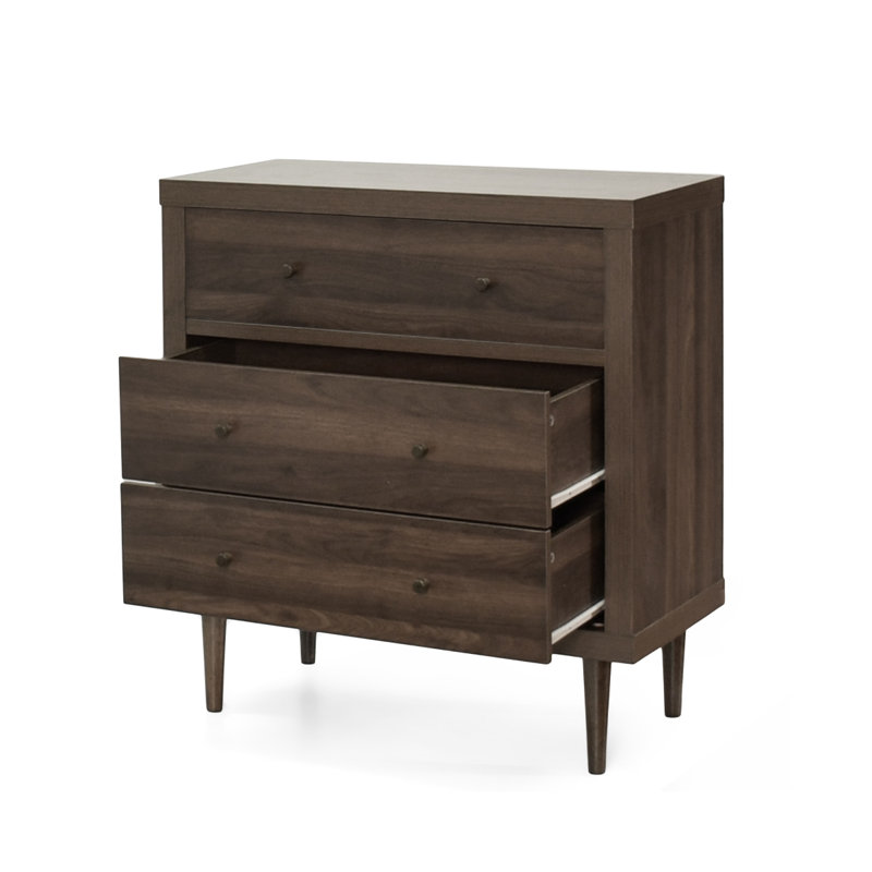 Commode nordique à 3 tiroirs, Noyer