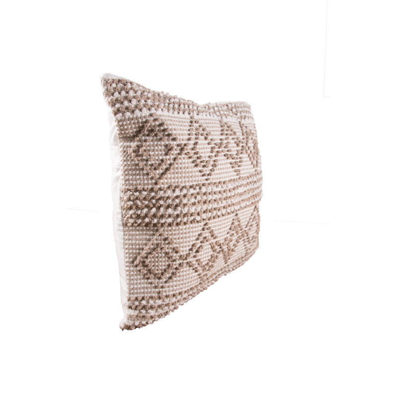 Trinity Sky Geometric Woven Square Throw Pillow, Dune