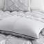 Édredon gris très grand 7 pièces - Élégance, contient 1 édredon, 2 taies décoratives, 3 coussins décoratifs, jupe de lit, fer à repasser pour éliminer les plis-118652017-118652015
