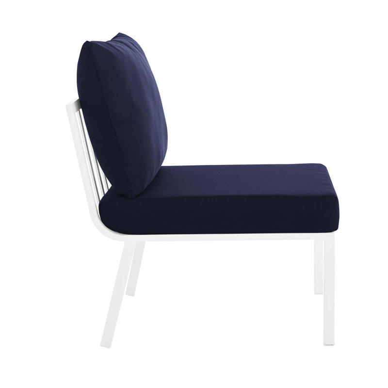 Ensemble de conversation modulaire 3 pièces Riverside, Blanc bleu marine, gris