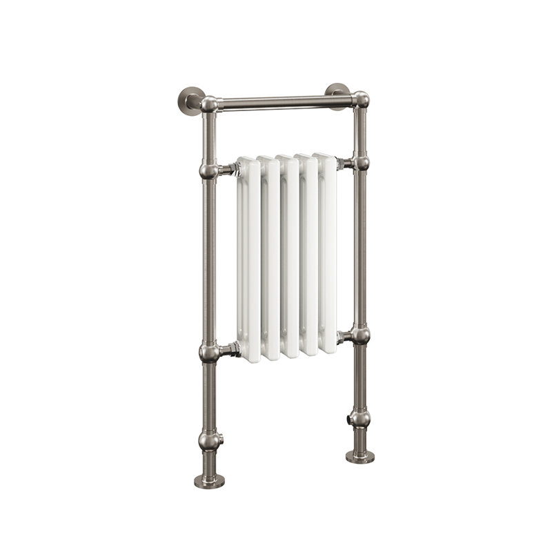 19.5"x37" Harley Traditional Electric Hardwired Towel Warmer - Brushed Nickel, Fluid Filled, Traditional Design, Includes Programmable Smart Switch, Lifetime Warranty