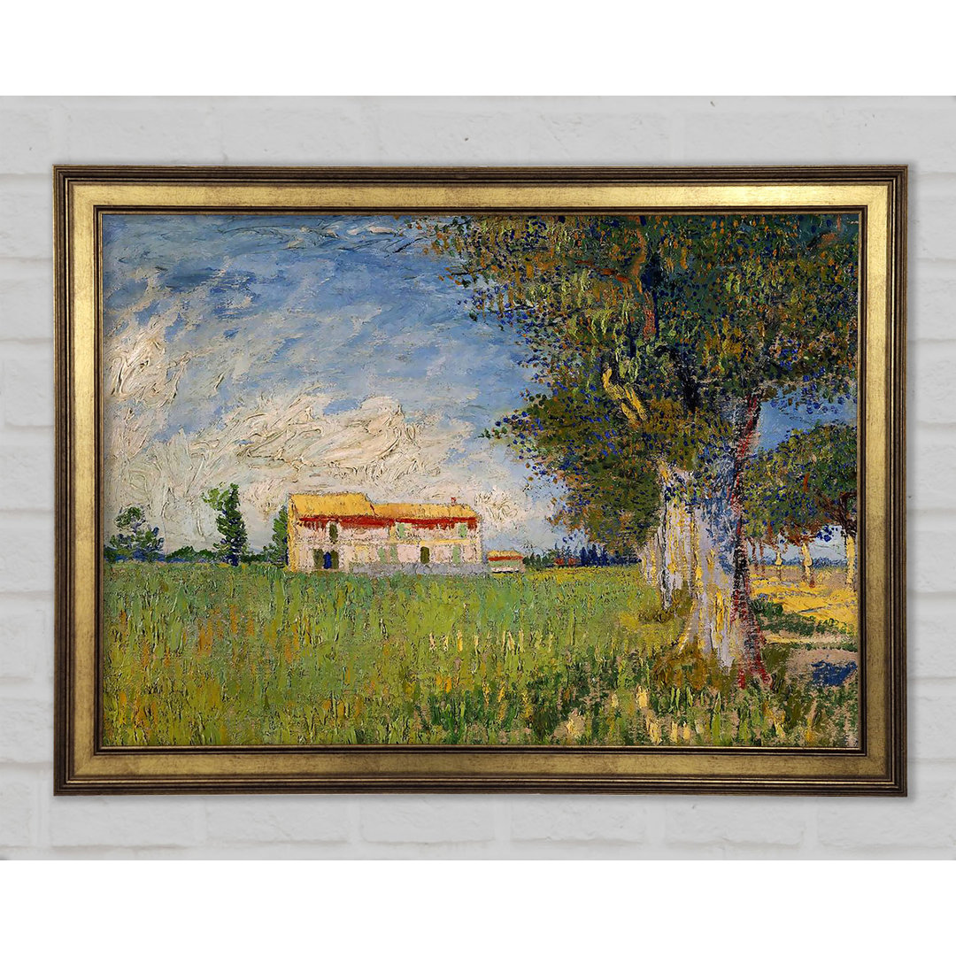 Van Gogh Bauernhaus in einem Weizenfeld - Einzelner Bilderrahmen Kunstdrucke