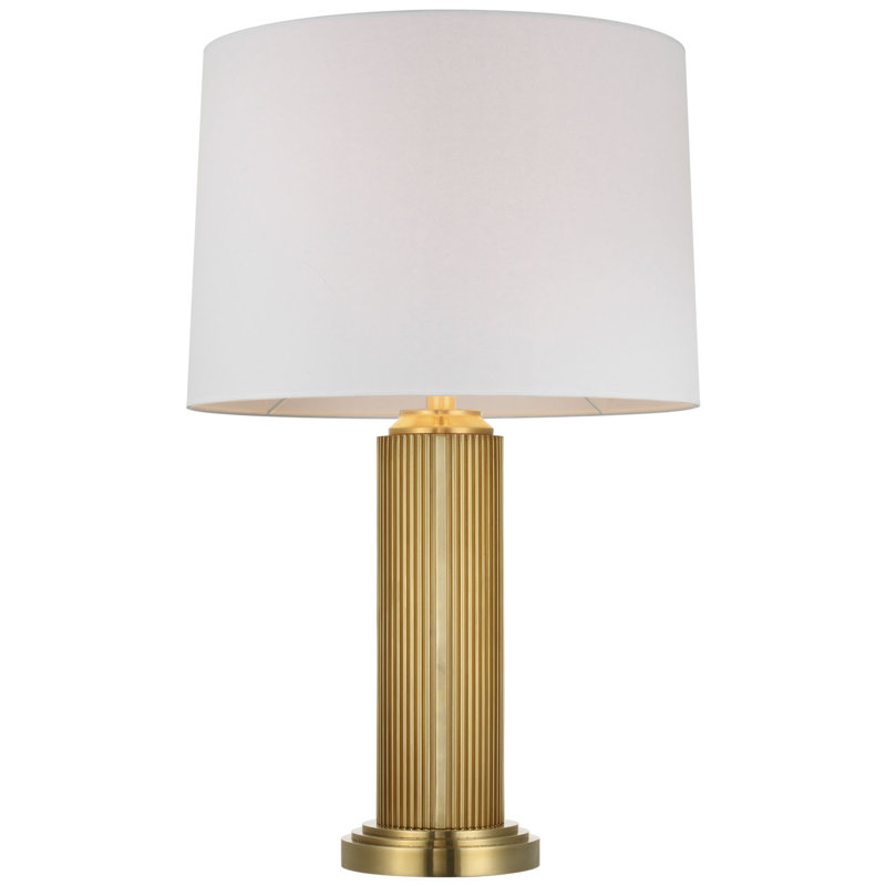 Ralph Lauren Langton 29" Table Lamp in Natural Brass with White Paper Shade, Gold