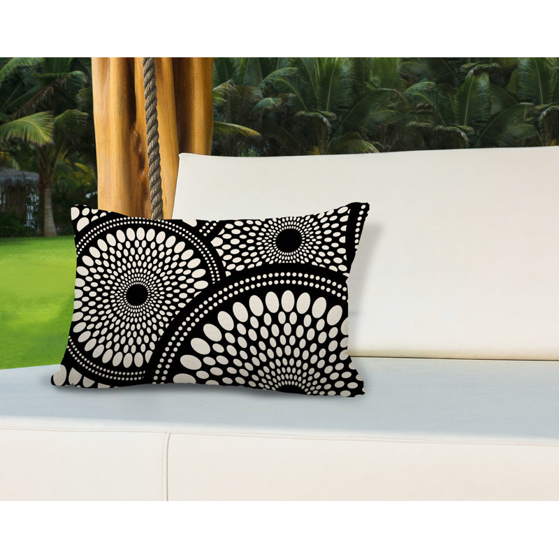Housse et insert de coussin rectangulaire d'extérieur Penn, Noir