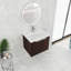 Armoire de salle de bain 24 po avec lavabo en résine, portes à fermeture en douceur, fixation flottante, pour petite salle de bain