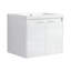 Meuble-lavabo de 24 po avec lavabo en résine, 2 portes à fermeture en douceur, fixation flottante, blanc brillant (emballage KD)