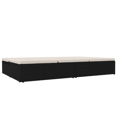 Sunbed Double Chaise Lounge Bed Patio Lounge Chair Sun Bed Poly Rattan by Latitude Run