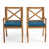 Coussin bleu / structure en teck
