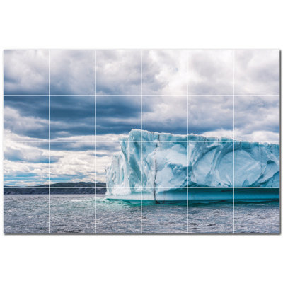 Glacier Photo 4.25'' x 4.25'' Satin Ceramic Decorative Mural