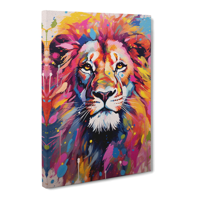 Lion Colour Field - Wrapped Canvas, 50cm H x 35cm W x 3cm D